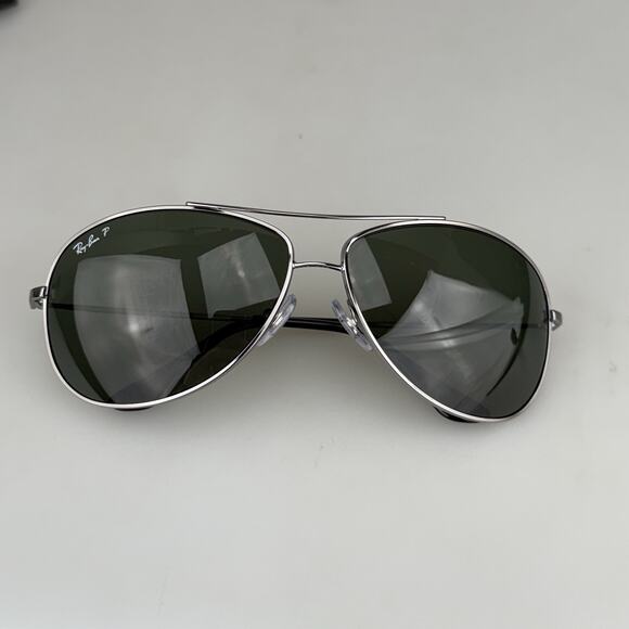 Ray-Ban Sunglasses RB 3293 004/9A Silver Polarized Aviator Pilot New + Case - Picture 11 of 13